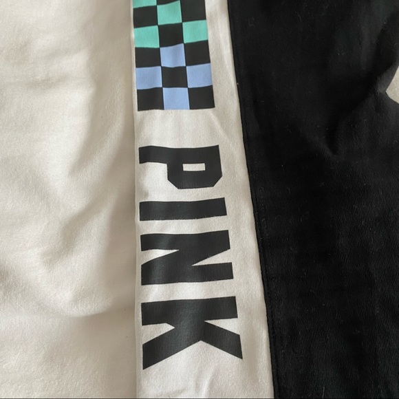 VS Pink Black Leggings with Rainbow Checker Pattern Size Small - Picture 6 of 8